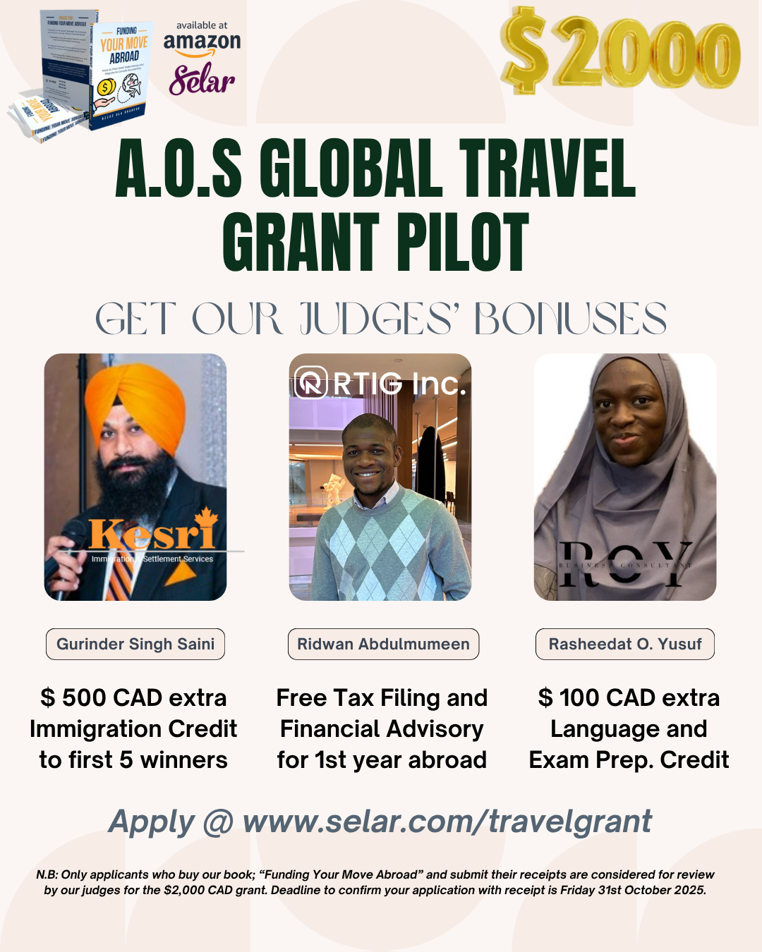 How 100s Are Applying to Get Their Travels Abroad Funded with A.O.S Global Travel Grant