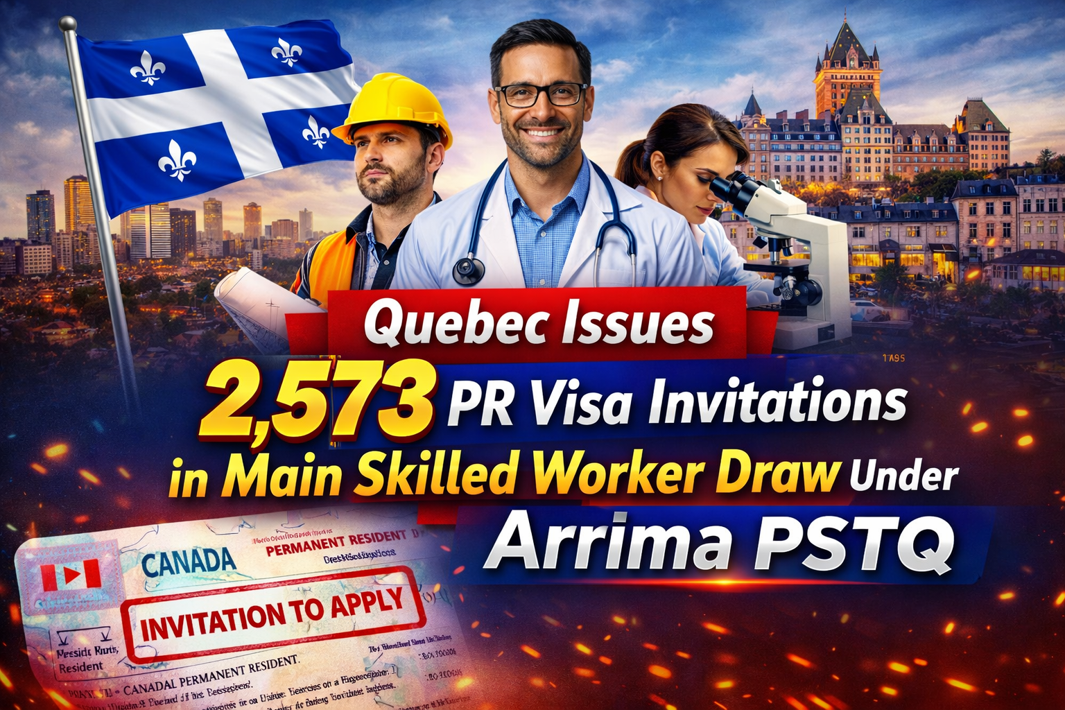 Quebec Issues 2,573 PR Visa Invitations in Main Skilled Worker Draw Under Arrima PSTQ